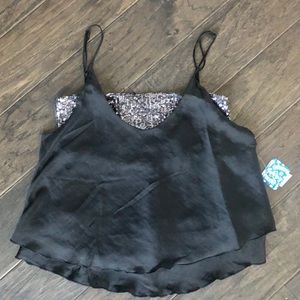 NWT Free People Sequins Black Cami